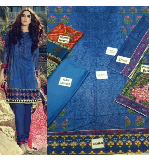 MBR LAWN EMBROIDERED SUIT 3070