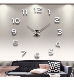 Modern DIY Large 3D Mirror Effect Wall Clock 02-S