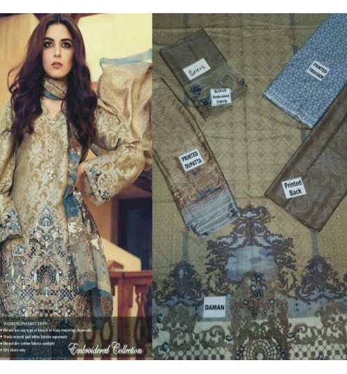 MBR LAWN EMBROIDERED SUIT 3050