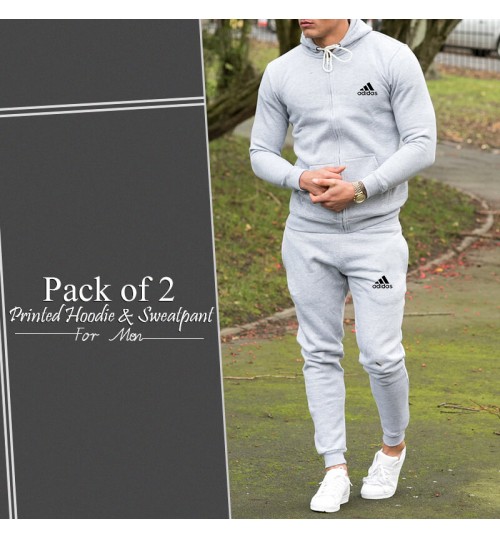 Pack of 2 Printed Sweat Pant & Hoodie for men