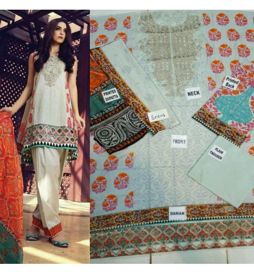 MBR LAWN EMBROIDERED SUIT 3060