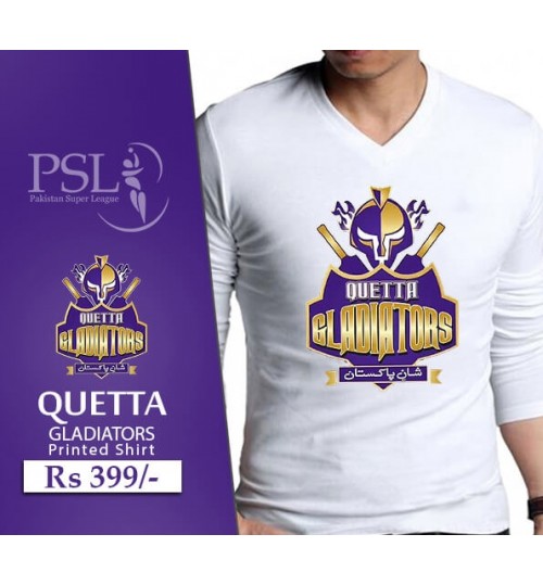 PSL 2017 White Quetta Gladiators Full Sleeves Shirt