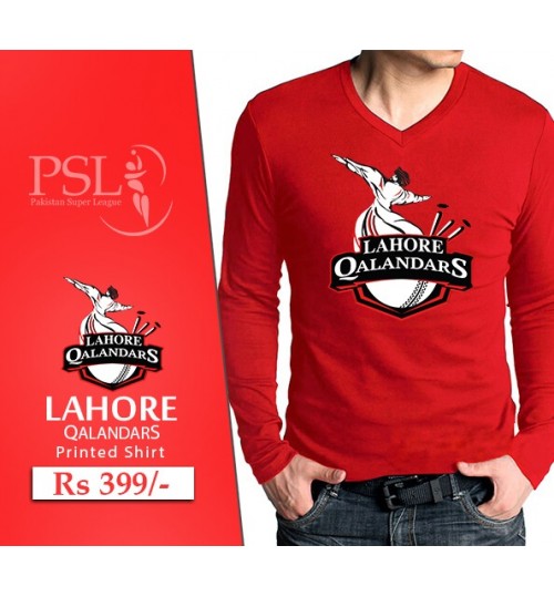 PSL 2017 Red Lahore Qalandars Full Sleeves T-Shirt